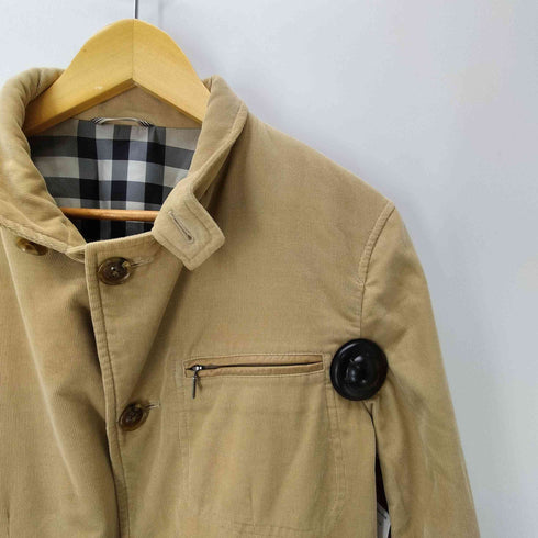 バーバリーロンドン BURBERRY LONDON 裏地 ノバチェック キルティング 襟裏レザー シルク コットン チンスト付き 2WAY カバーオール ジャケット メンズ import:M