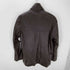 Genuine Leather 裏地ストライプ 本革 ジップ レイヤード デザイン リアルレザー カバーオール ジャケット メンズ import:M