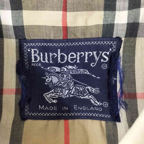バーバリーズ BURBERRYS 英国製 裏地ノバチェック 比翼ステンカラーコート メンズ