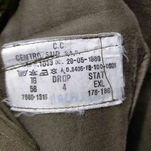 80S ITALIAN ARMY イタリア軍 CENTRO SUD 襟章 コンバット ミリタリー コート ジャケット 1989年製 メンズ 58