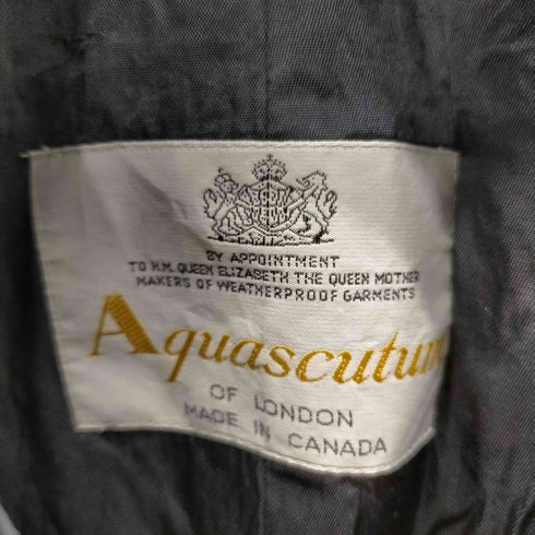 アクアスキュータム AQUASCUTUM 80S カナダ製 裏地チェック バルマカーン トレンチ コート メンズ 170