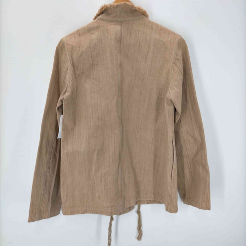 プランテーション Plantation 製品洗い加工 木目 フリンジ 1B テーラード ジャケット レディース JPN:M