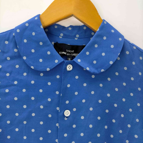 トリココムデギャルソン tricot COMME des GARCONS AD2012 丸襟ドット レーヨン S/S シャツ ブラウス レディース JPN:S