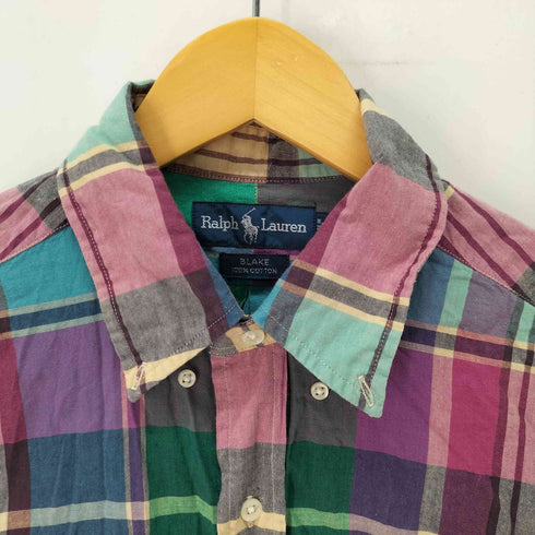 ラルフローレン RALPH LAUREN BLAKE チェック柄ボタンダウンシャツ 半袖 メンズ import:L