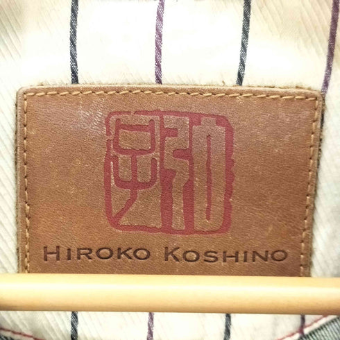 ヒロココシノ HIROKO KOSHINO フリル フェイクスエード切替 2B デニム テーラードジャケット レディース JPN:38