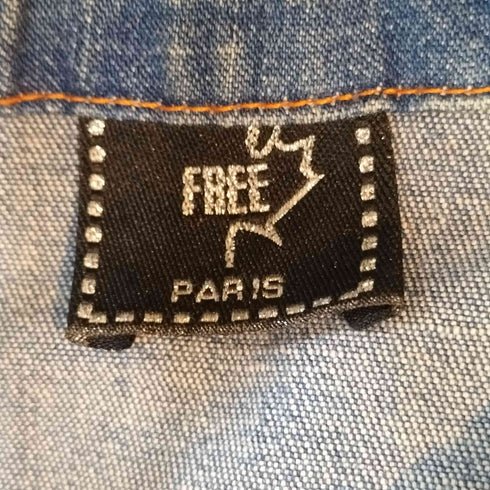 FREE PARIS クロップド丈 ロングスリーブ デニムジャケット レディース