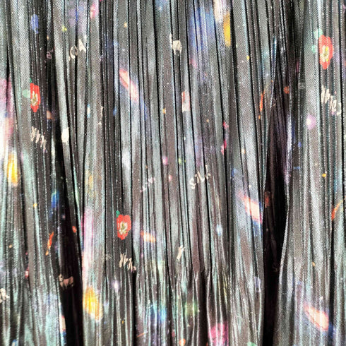 スカラー ScoLar 宇宙柄 光沢プリーツロングスカート レディース JPN:M