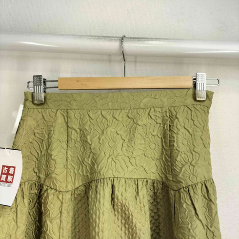 スカラー ScoLar 蝶刺繍エンボス花柄×チェック柄スカート レディース JPN:M