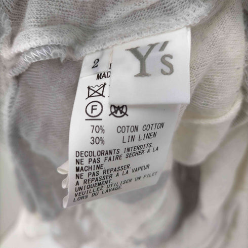 ワイズ Ys コットン リネン 変形 ガーゼ チェック カットソー レディース JPN:2