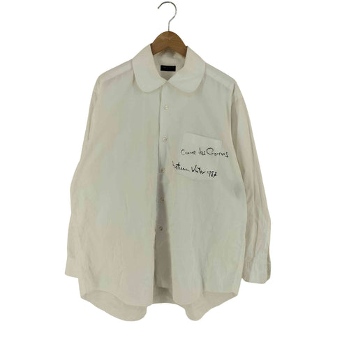 コムデギャルソンオムプリュス COMME des GARCONS HOMME PLUS AD1987 AW 手書きロゴプリント丸襟シャツ メンズ FREE