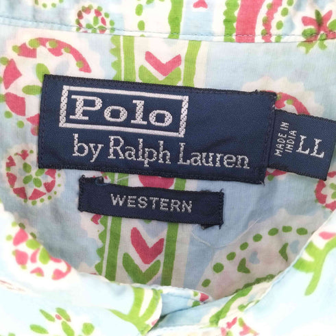 ポロバイラルフローレン Polo by RALPH LAUREN ペイズリー柄 半袖ウエスタンシャツ メンズ LL