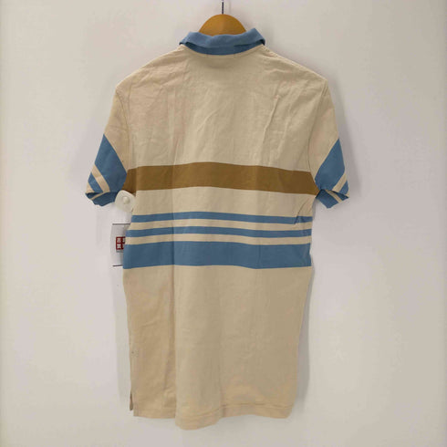 ポロバイラルフローレン Polo by RALPH LAUREN 90S ポニー刺繍 ヘムバイカラー ボーダー S/S ポロ シャツ メンズ import:L