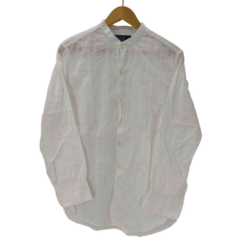 ポロバイラルフローレン Polo by RALPH LAUREN 90S SANTE FE BANDED ポニー無 波状 ストライプ L/S バンドカラー シャツ メンズ import:M