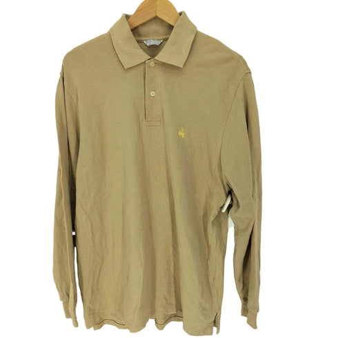 ブルックスブラザーズ BROOKS BROTHERS 80S USA製 GOLDEN FLEECE ゴールデンフリース 金ロゴ刺繍 鹿の子 ロングスリーブ ポロシャツ メンズ import:L
