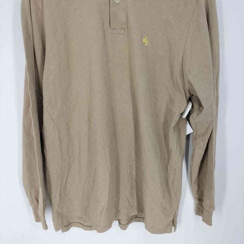 ブルックスブラザーズ BROOKS BROTHERS 80S USA製 GOLDEN FLEECE ゴールデンフリース 金ロゴ刺繍 鹿の子 ロングスリーブ ポロシャツ メンズ import:L