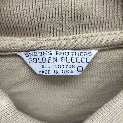 ブルックスブラザーズ BROOKS BROTHERS 80S USA製 GOLDEN FLEECE ゴールデンフリース 金ロゴ刺繍 鹿の子 ロングスリーブ ポロシャツ メンズ import:L