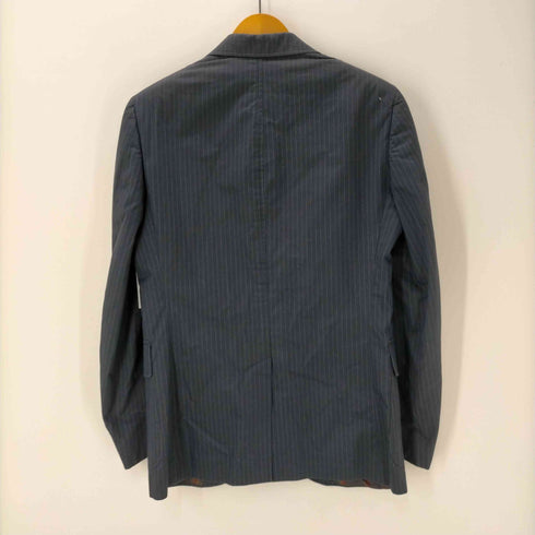 ポロバイラルフローレン Polo by RALPH LAUREN 90-00S 381 BLEECKER MADE IN ITALY イタリア製 裏地背抜き チンスト付き ストライプ 3B テーラード ジャケット メンズ 46