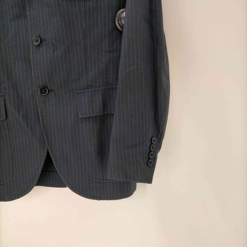 ポロバイラルフローレン Polo by RALPH LAUREN 90-00S 381 BLEECKER MADE IN ITALY イタリア製 裏地背抜き チンスト付き ストライプ 3B テーラード ジャケット メンズ 46