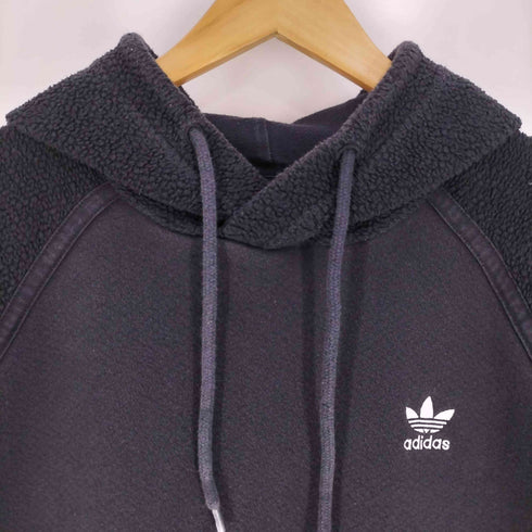 アディダスオリジナルス adidas Originals ESSENTIALS エッセンシャルズ 裏地フリース トレフォイルロゴ刺繍 プルオーバー パーカー レディース import:L