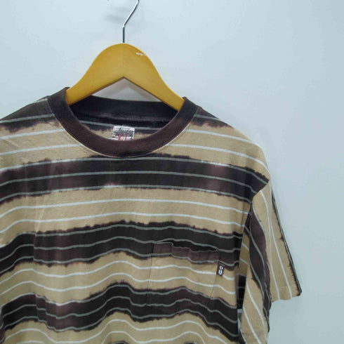 ステューシー Stussy 00S AUTHENTIC Sピスタグ タイダイ ボーダー Tシャツ メンズ import:XL