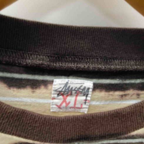 ステューシー Stussy 00S AUTHENTIC Sピスタグ タイダイ ボーダー Tシャツ メンズ import:XL