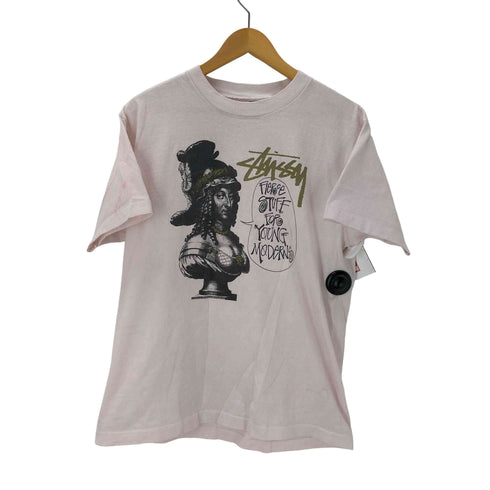 ステューシー Stussy 90S 紺タグ USA製 Remixed classics Fierce Stuff For Young Moderns プリント Tシャツ メンズ import:L