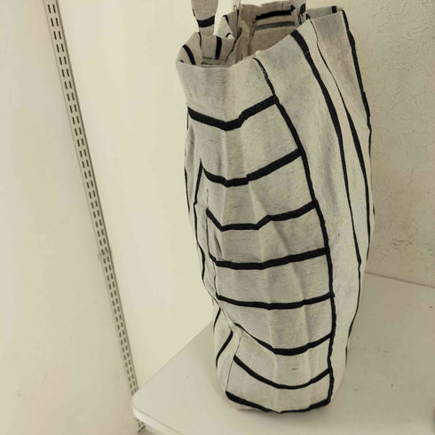ザラ ZARA リサイクルコットン ストライプトートバッグ レディース L
