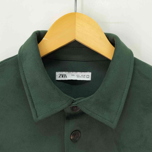 ザラ ZARA スエード調 シャツジャケット メンズ import:L