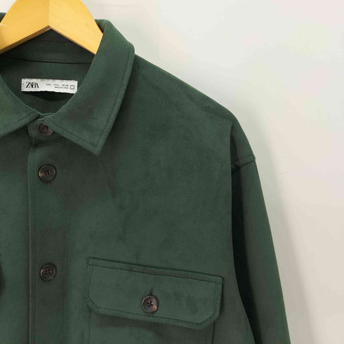 ザラ ZARA スエード調 シャツジャケット メンズ import:L