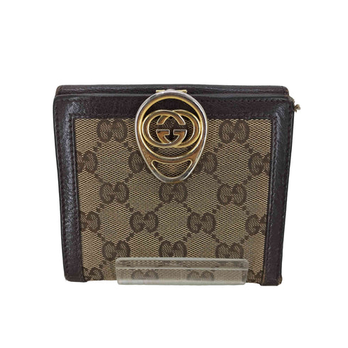 グッチ GUCCI GGキャンバス GGホック 2つ折り財布 レディース