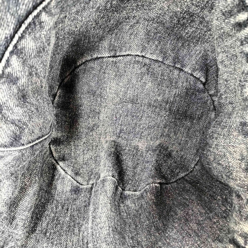 スカルワッペン 角デザイン デニム バケットハット Y2K レディース