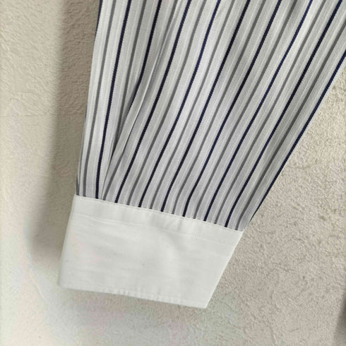 バーバリーブラックレーベル BURBERRY BLACK LABEL 刺繍ストライプシャツ メンズ UK:38