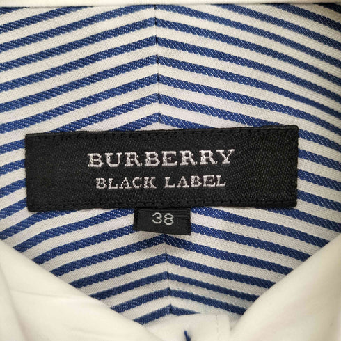 バーバリーブラックレーベル BURBERRY BLACK LABEL 刺繍ストライプシャツ メンズ UK:38