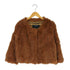 LOU ANDREA フランス製 ラビットファー ノーカラージャケット レディース import:S