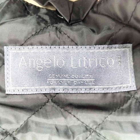 アンジェロリトリコ angelo litrico 比翼ボタン 裏地キルティング ステンカラーコート メンズ 1