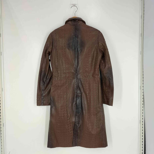 ボディドレッシングデラックス BODY DRESSING Deluxe イタリア製 型押しクロコ ラムレザー ステンカラーコート レディース JPN:9号