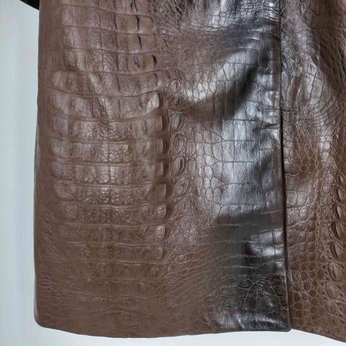 ボディドレッシングデラックス BODY DRESSING Deluxe イタリア製 型押しクロコ ラムレザー ステンカラーコート レディース JPN:9号