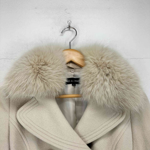 クレデゾーン CLE des ZONES fox fur Angola フォックスファー アンゴラ混ファーコート レディース JPN:38