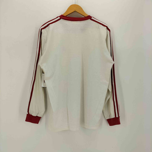 アディダス adidas 80S 銀タグ トレフォイルロゴ 刺繍 袖 3ストライプ クルーネック L/S Tシャツ メンズ