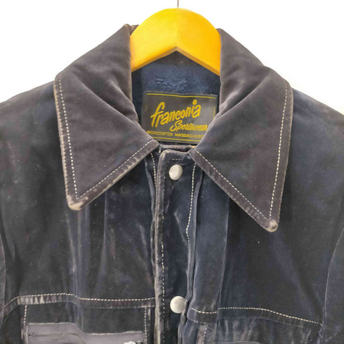 franconia sportswear 70S USA製 裏ボア ベロア ベルベット カバーオール ジャケット 涙TALON ジップ メンズ