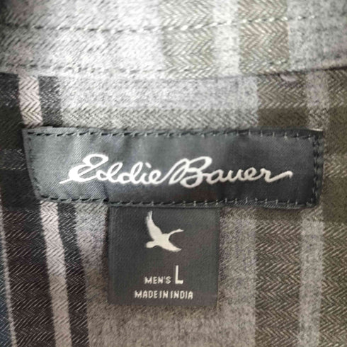 エディーバウアー Eddie Bauer 刺繍フランネルチェックシャツ メンズ import:L