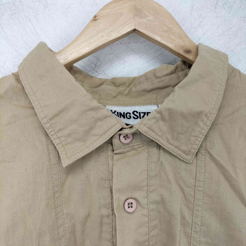 キングサイズ KINGSIZE 90s パキスタン製 コットン100 パキ綿 ヘンリーネック リブ オーバーサイズ ワークシャツ メンズ 3XL