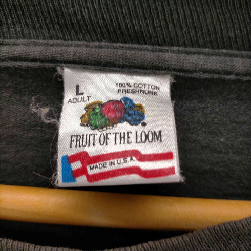 フルーツオブザルーム FRUIT OF THE LOOM 90S ボディ USA製 BRADFORD S/S ロックバンド ギタリストプリント Tシャツ シングルステッチ メンズ import:L