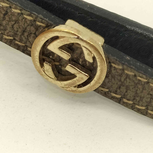 グッチ GUCCI インターロッキングGG レザーストラップ レディース