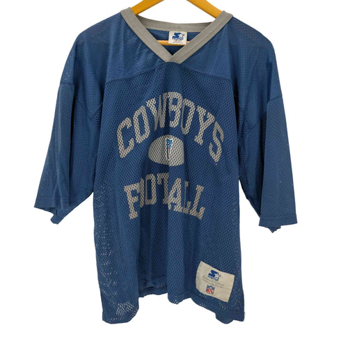 スターター STARTER 90S USA製 COWBOYS S/S Vネック メッシュ ゲームシャツ メンズ import:XL