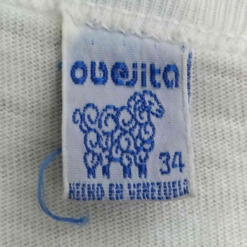 OUEJITA 90s オウム VENEZUELA プリント 裾シングルステッチ ポリコットン S/S クルーネックTシャツ レディース 34