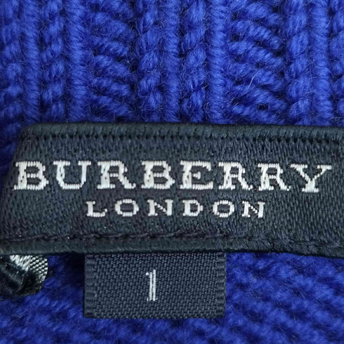 バーバリーロンドン BURBERRY LONDON ハイネック アームボタン ノバチェックライン ニット レディース JPN:1