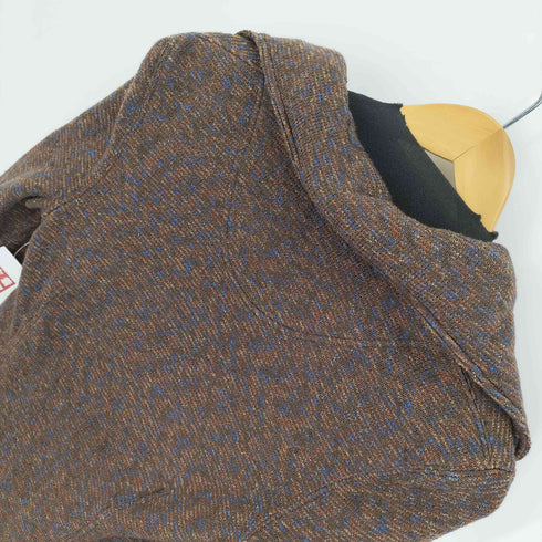 イタリヤ 伊太利屋 かすり チャーム付き ビッグカラー レーヨンウール ジップアップジャケット レディース 7