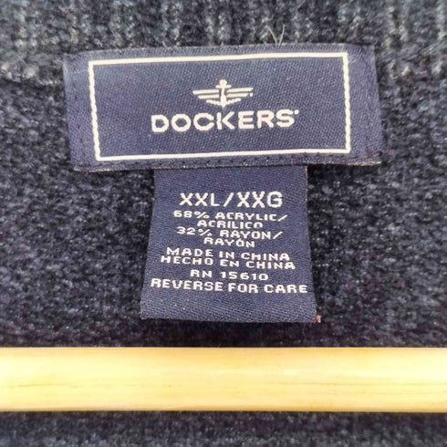 ドッカーズ DOCKERS チェック柄 クルーネックニット メンズ 2XL