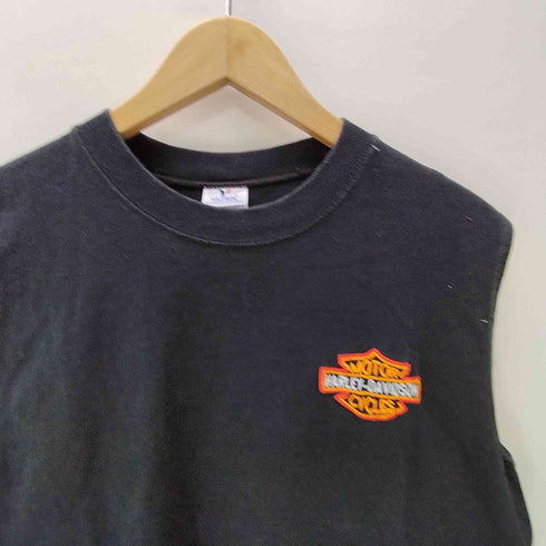 ヤズベク YAZBEK 両面 ロゴ 刺繍 ノースリーブ Tシャツ メンズ import:M